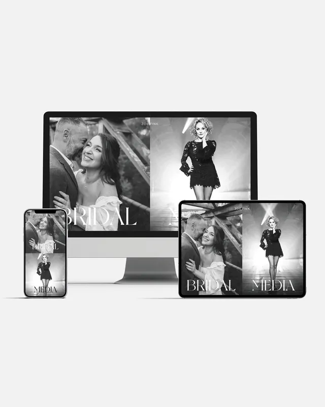 Zoe Fink makeup artist website on desktop, tablet and phone
